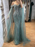 Luxury Pink Beaded Evening Dress with Cape Sleeves LA73151A SERENE HILL