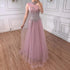 Luxury Nude  A Line One Shoulder Beaded Evening Dress LA73154 - SERENE  HILL
