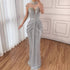Luxury Silver Crystal Beaded Mermaid Evening Dress LA73167A - SERENE  HILL