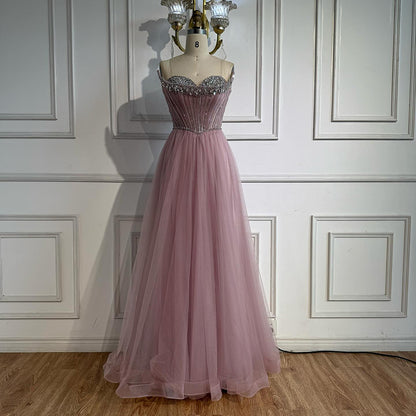 Luxury Nude Strapless A-Line Prom Dress LA73178