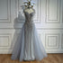 Luxury Nude Beaded Mermaid Evening Dress with Overskirt LA73182 - SERENE  HILL