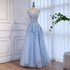 Luxury Peach Floral Appliqué A-Line Sparkly Evening Dress LA73185 - SERENE  HILL