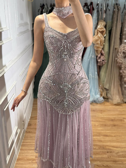 Luxury Turquoise Arabic Mermaid Beaded Evening Dress LA73189B SERENE HILL