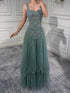 Luxury Nude Spaghetti Strap Beaded A-Line Evening Dress LA73189C - SERENE  HILL