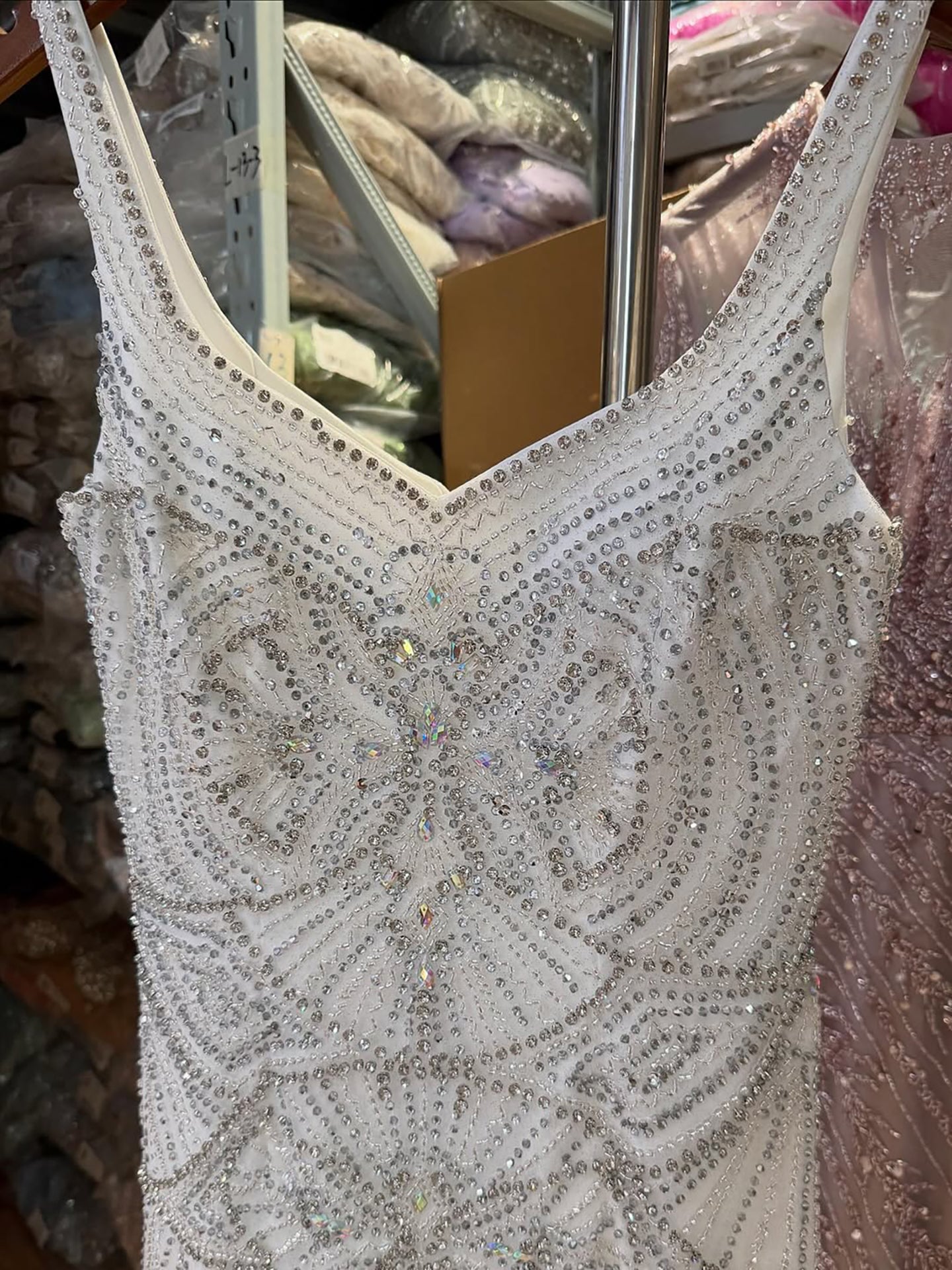 Luxury Nude Spaghetti Strap Beaded A-Line Evening Dress LA73189C - SERENE  HILL