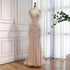 Luxury Nude Pearls Beaded Mermaid Evening Dress LA73199 - SERENE  HILL