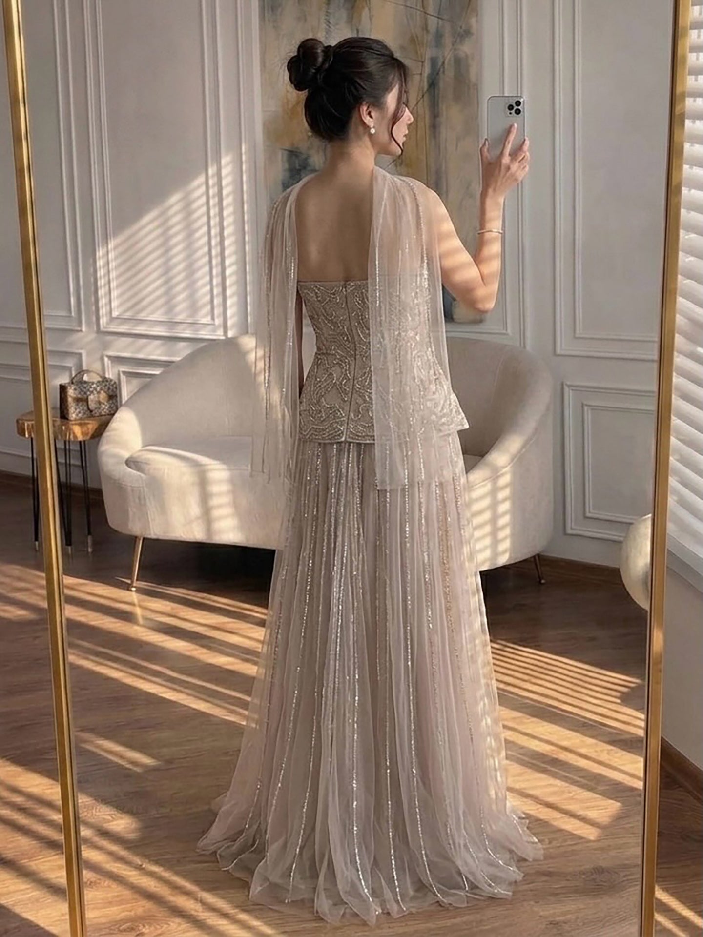 Luxury Pink Two Piece Crystal Sequin Evening Gown LA73207 SERENE HILL