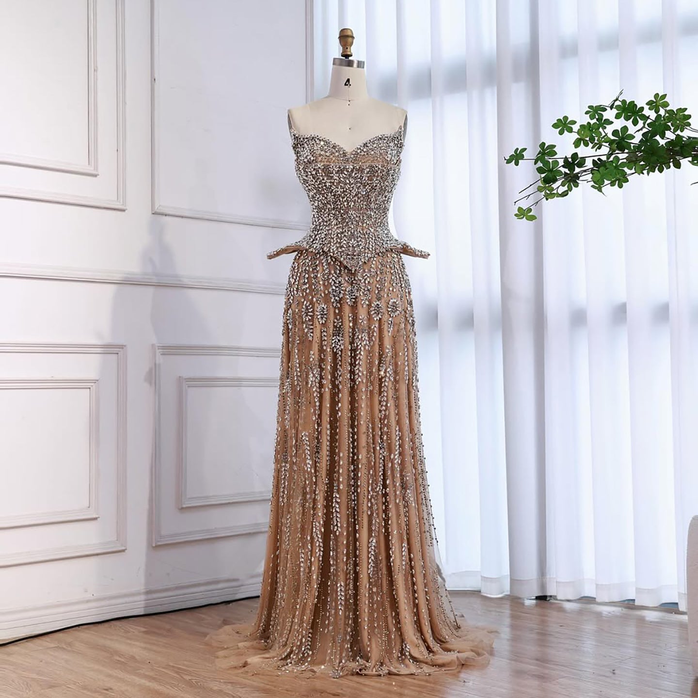 Luxury Kosovo Crystal A-Line Two Piece Evening Dress LA73209 - SERENE  HILL