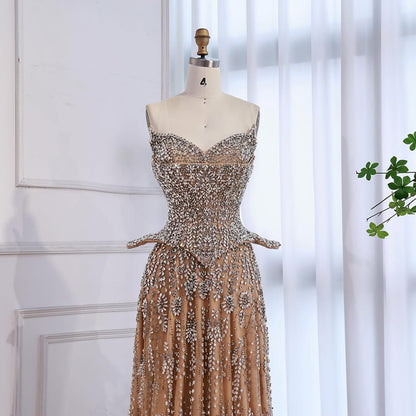 Luxury Kosovo Crystal A-Line Two Piece Evening Dress LA73209 - SERENE  HILL