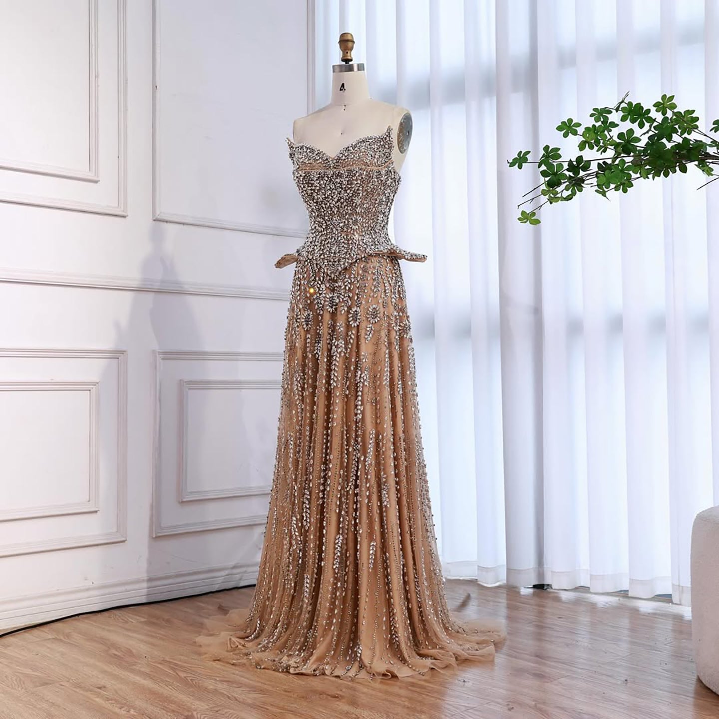 Luxury Kosovo Crystal A-Line Two Piece Evening Dress LA73209 - SERENE  HILL