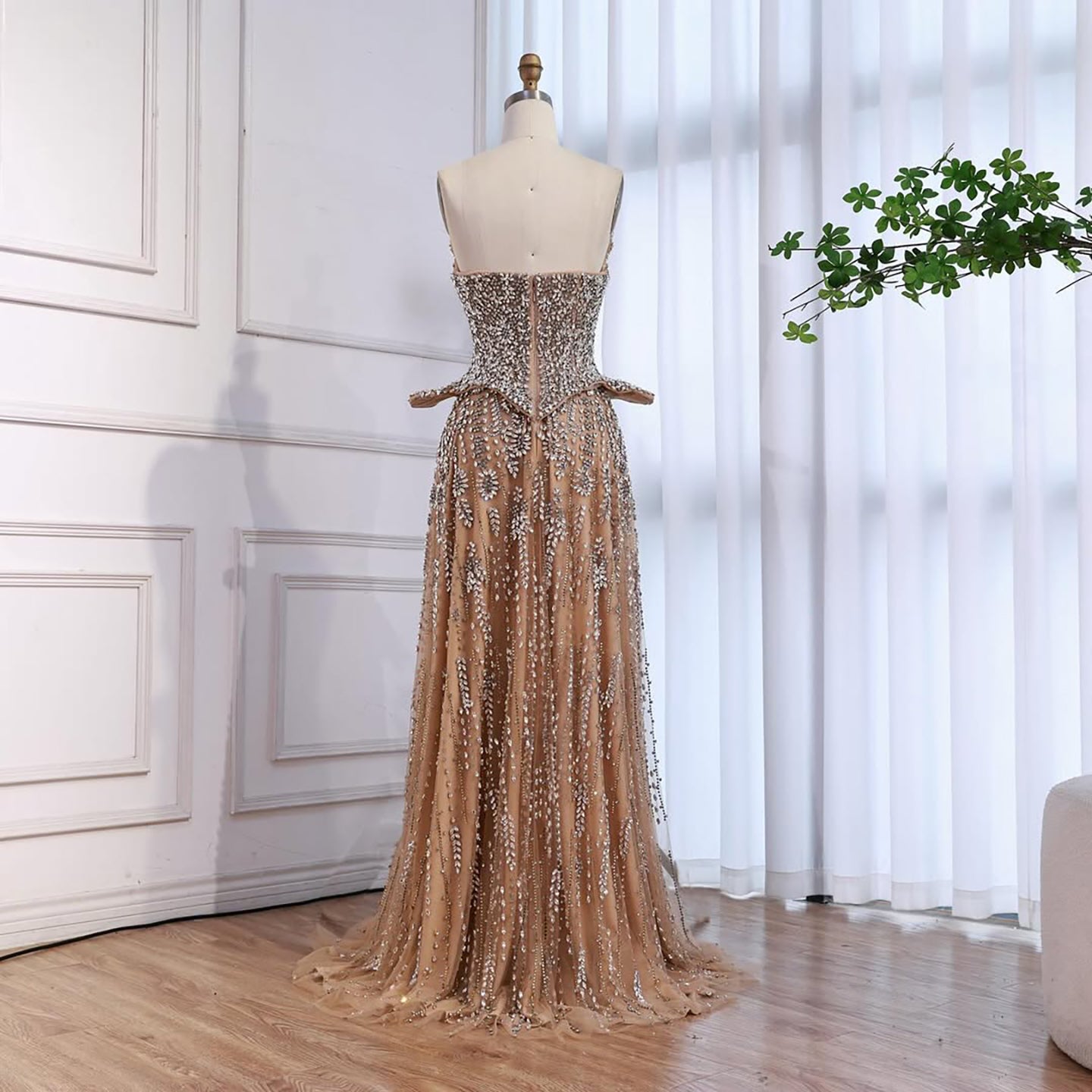 Luxury Kosovo Crystal A-Line Two Piece Evening Dress LA73209 - SERENE  HILL