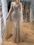 Luxury Pink Beaded Mermaid Evening Dress With Cape Sleeves LA73210A SERENE HILL