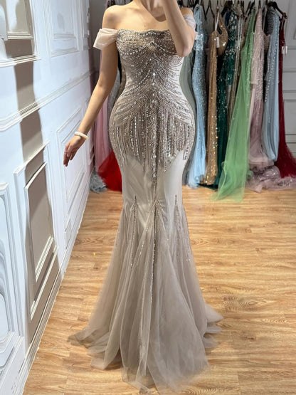 Luxury Nude Beaded Mermaid Evening Dress 2026 LA73214 SERENE HILL