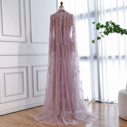 Luxury Sliver Hijab Modest Muslim Beaded Evening Dress LA73215 - SERENE  HILL