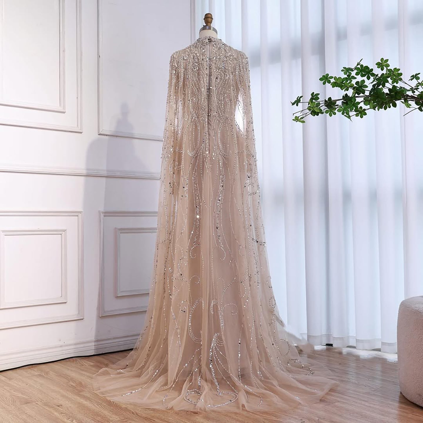 Luxury Sliver Hijab Modest Muslim Beaded Evening Dress LA73215 - SERENE  HILL