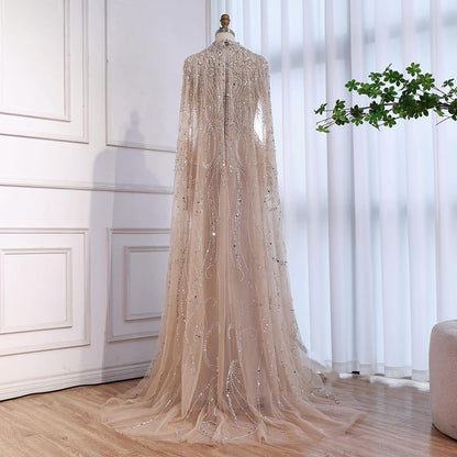 Luxury Sliver Hijab Modest Muslim Beaded Evening Dress LA73215 - SERENE  HILL