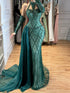 Luxury Green Halter Beaded Dubai Corset Evening Dress LA73322 SERENE HILL