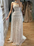 Luxury White Crystal Beaded Strapless Cape Evening Dress LA73334 SERENE HILL