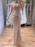 Luxury Nude Beaded Mermaid Evening Dress LA73336 - SERENE  HILL