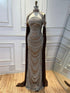 Luxury Caramel Kosovo Beaded Evening Dress with Cape LA73344 SERENE HILL