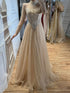 Luxury Nude Crystal Beaded A Line Evening Dress LA73753 SERENE HILL