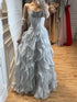 Luxury Gray Beaded Mermaid Corset Tulle Evening Dress With Gloves LA73368A SERENE HILL