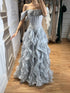Luxury Pink Beaded Corset Ruffled Slit Evening Gown LA73368B SERENE HILL