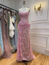 Luxury Pink Lace Corset Mermaid Slit Evening Dress LA73373A SERENE HILL