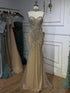 Luxury Nude Crystal Beaded Mermaid Evening Dress LA73375 SERENE HILL