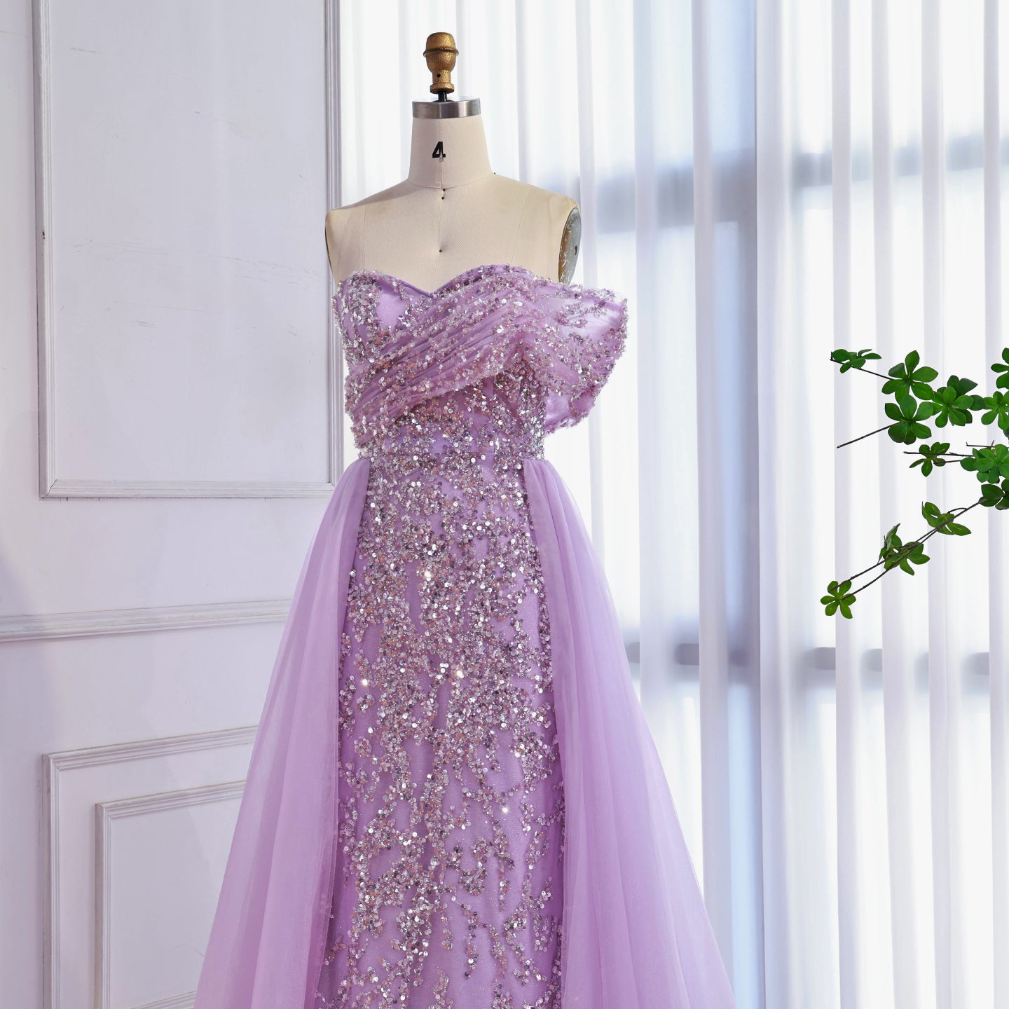 Luxury Arabic Blue One Shoulder Mermaid Evening Dress LA73378 SERENE HILL