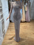 Luxury Nude Crystal Beaded Long Sleeves Mermaid Dress LA73391B SERENE HILL