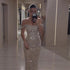 Luxury Nude Pearl Beaded Mermaid Off Shoulder Evening Dress LA73395A - SERENE  HILL