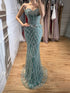 Luxury Nude Crystal Beaded Strapless Peplum Mermaid Dress LA73400B SERENE HILL