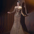Luxury Brown Arabic Beaded Mermaid Evening Dress LA73403 - SERENE  HILL