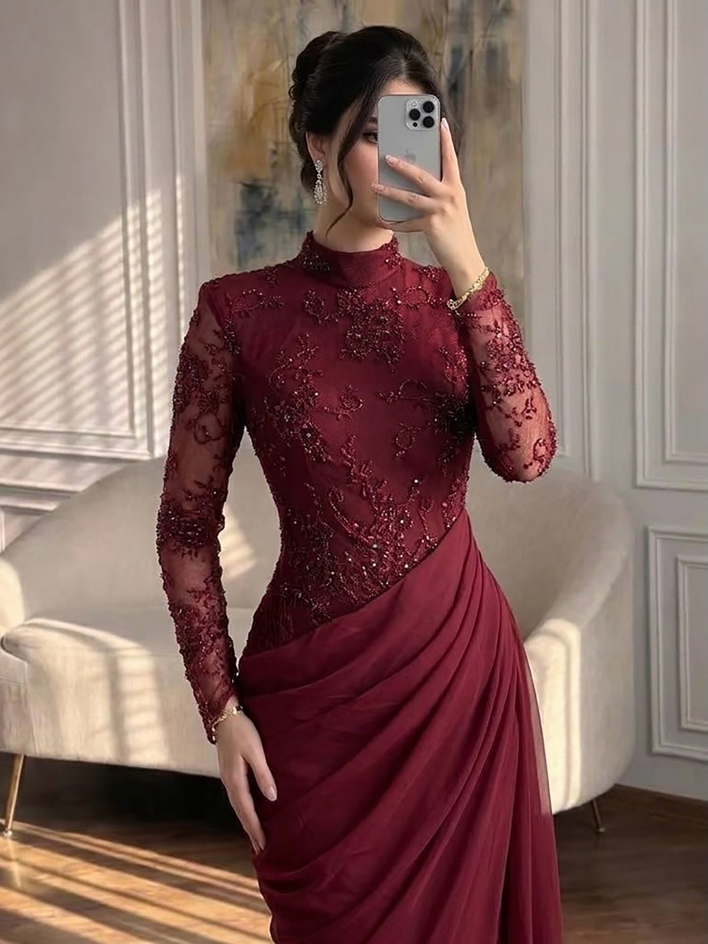 Luxury Lilac High Neck Beaded Mermaid Evening Dress LA73407 SERENE HILL