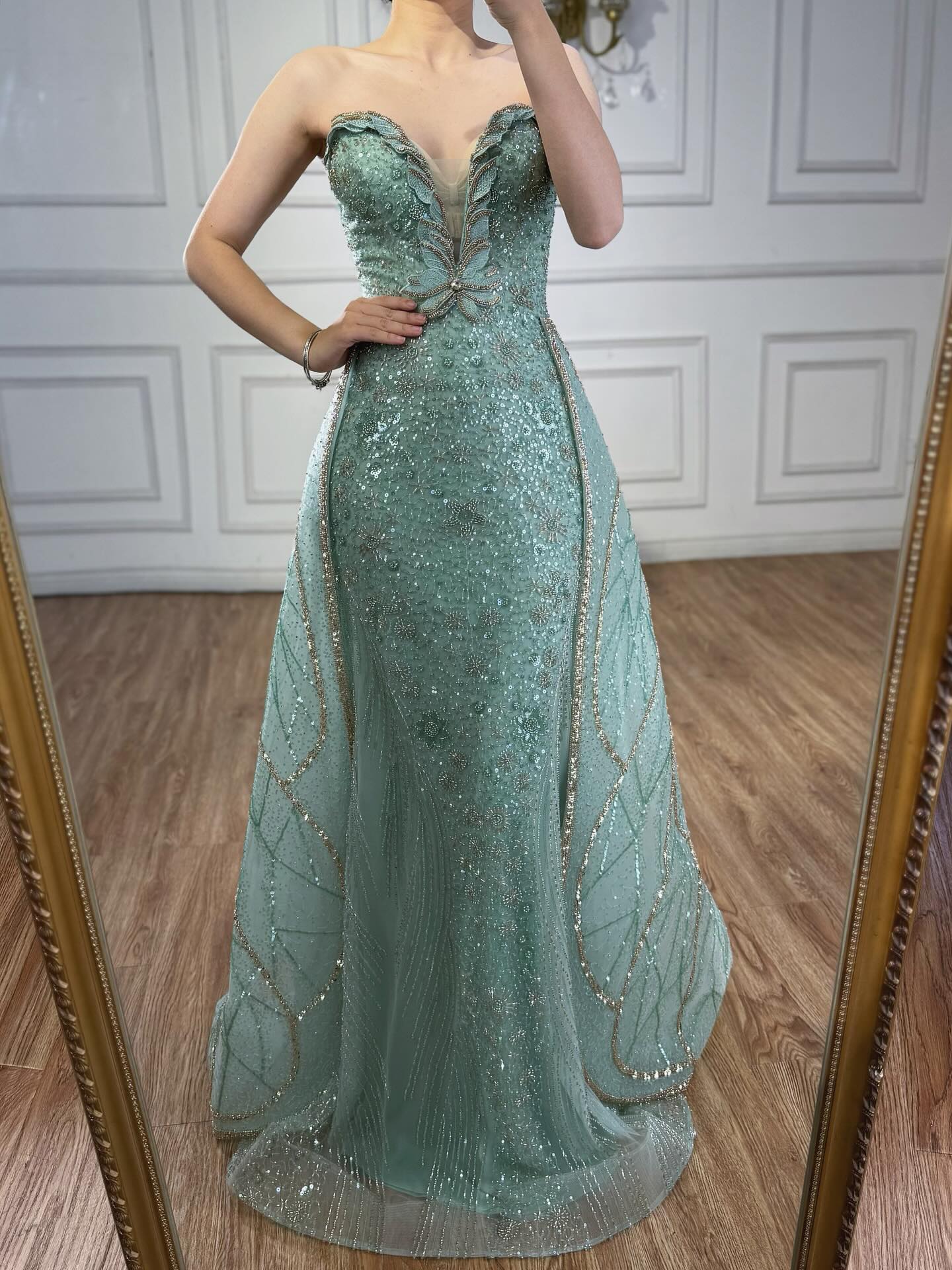 turquoise strapless cocktail dress Strapless Pearl Crystal Floral Dress Turquoise