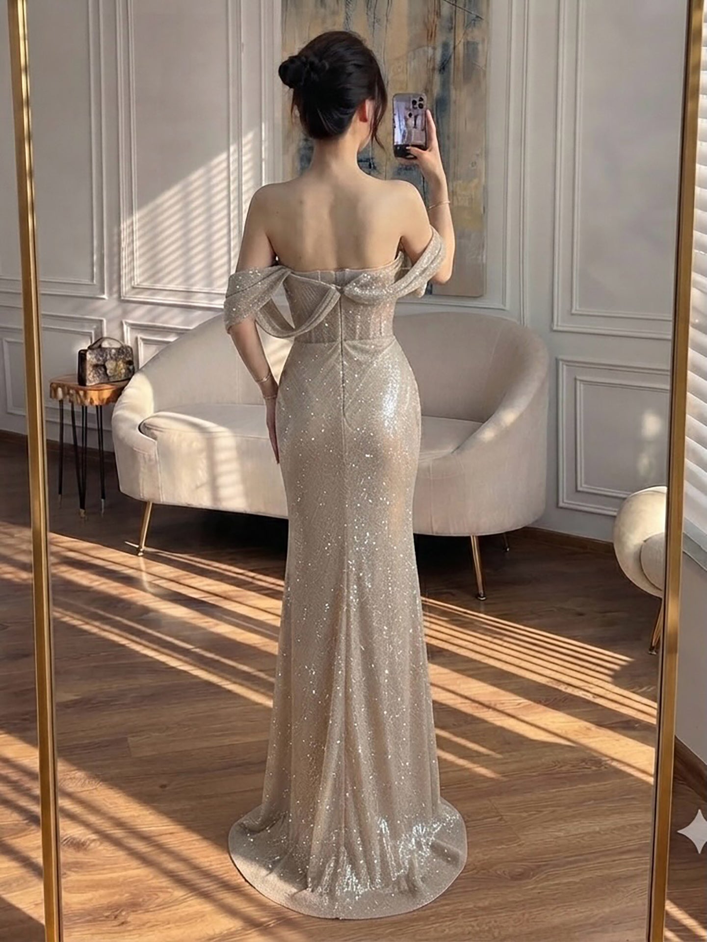 Luxury Green Off Shoulder Corset Mermaid Evening Dress LA73410C SERENE HILL