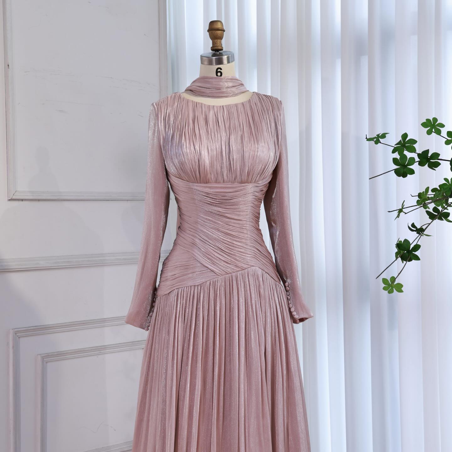 Modest Beige Corset Long Evening Dress With Cape LA73418 Modest Beige Corset Long Evening Dress With Cape LA73418