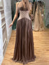 Luxury Turquoise Crystal Beaded A-Line Evening Dress LA73421 SERENE HILL