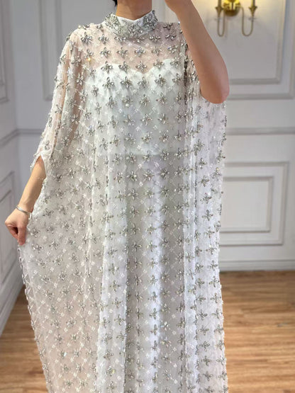 Serene Hill Grey Nude Jasmiko Diamond Beaded Evening Dress LA73428 - SERENE  HILL