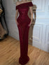 Red Beaded Mermaid Gown | Serene Hill Dubai LA73437 SERENE HILL