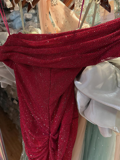 Red Beaded Mermaid Gown | Serene Hill Dubai LA73437 SERENE HILL