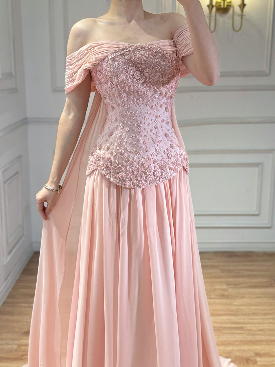 Luxury Pink A-Line Beaded Evening Dress LA73438 - SERENE  HILL