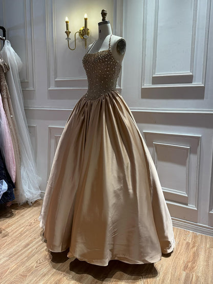 Luxury Gold Diamond Halter Evening Dress Ball Gown LA73441 SERENE HILL