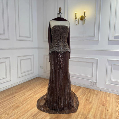 Serene Hill Arabic Orange Two Pieces Corset Evening Dress LA73444 - SERENE  HILL