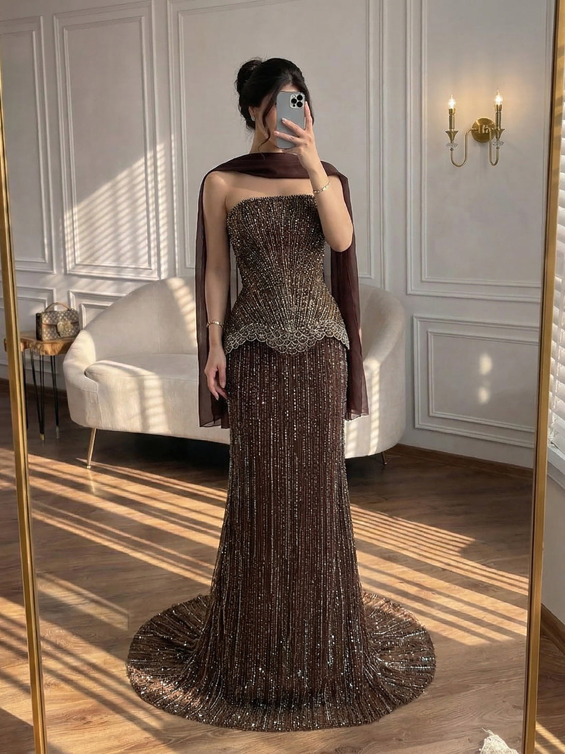 Serene Hill Arabic Orange Two Pieces Corset Evening Dress LA73444 - SERENE  HILL