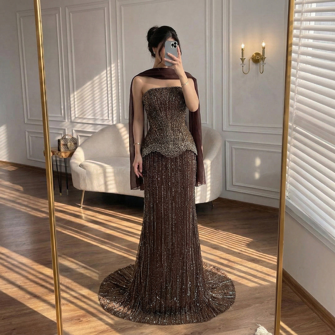 Serene Hill Arabic Orange Two Pieces Corset Evening Dress LA73444 SERENE HILL