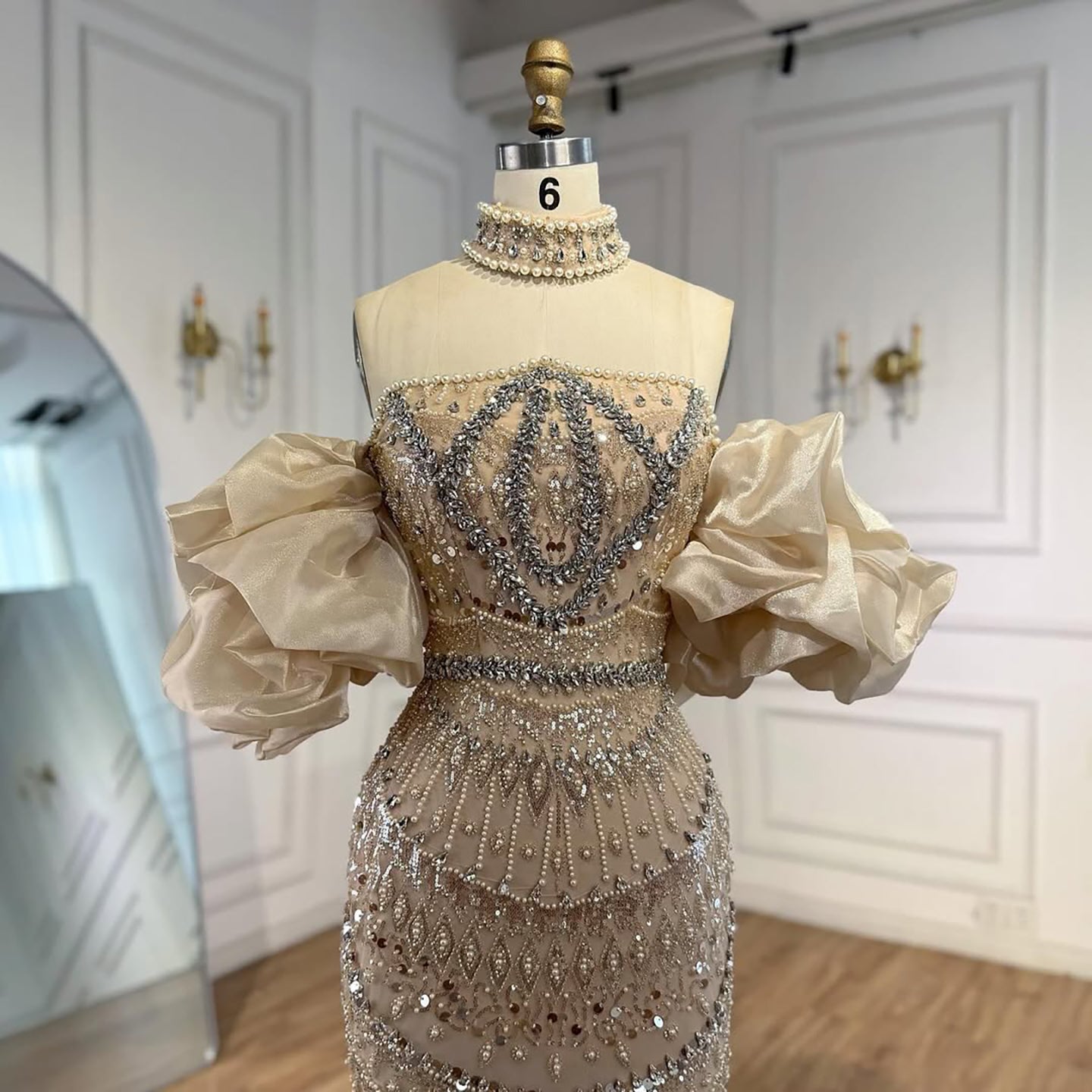 Luxury Arabic Lilac Mermaid Beaded Evening Dress LA73450 - SERENE  HILL