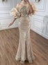 Luxury Arabic Lilac Mermaid Beaded Evening Dress LA73450 - SERENE  HILL