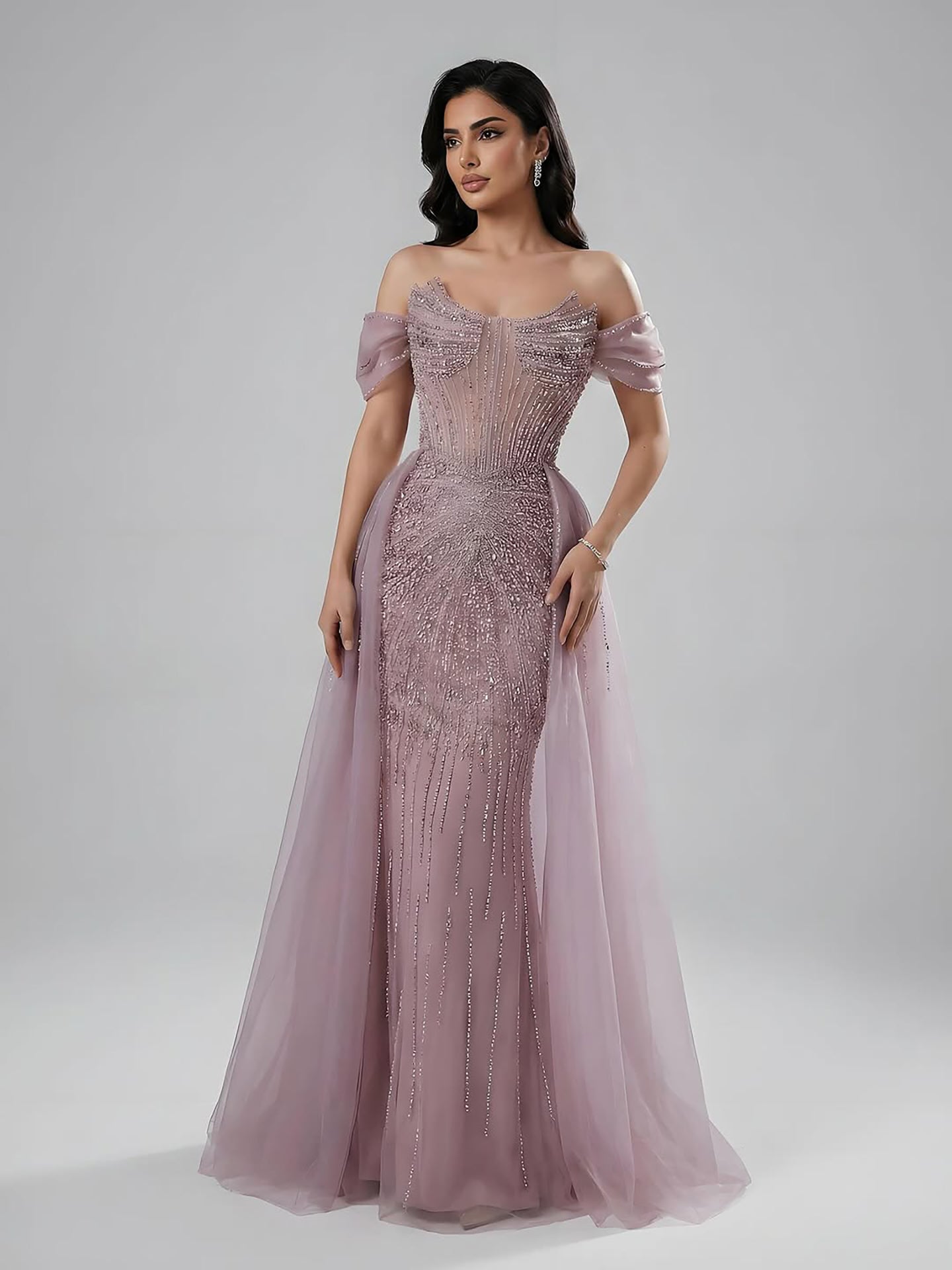 Serene Hill Arabic Luxury Beaded Mermaid Evening Dresses LA73454 - SERENE  HILL